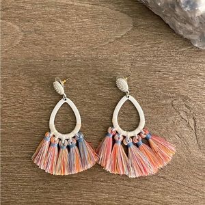Earrings with colorful tassels